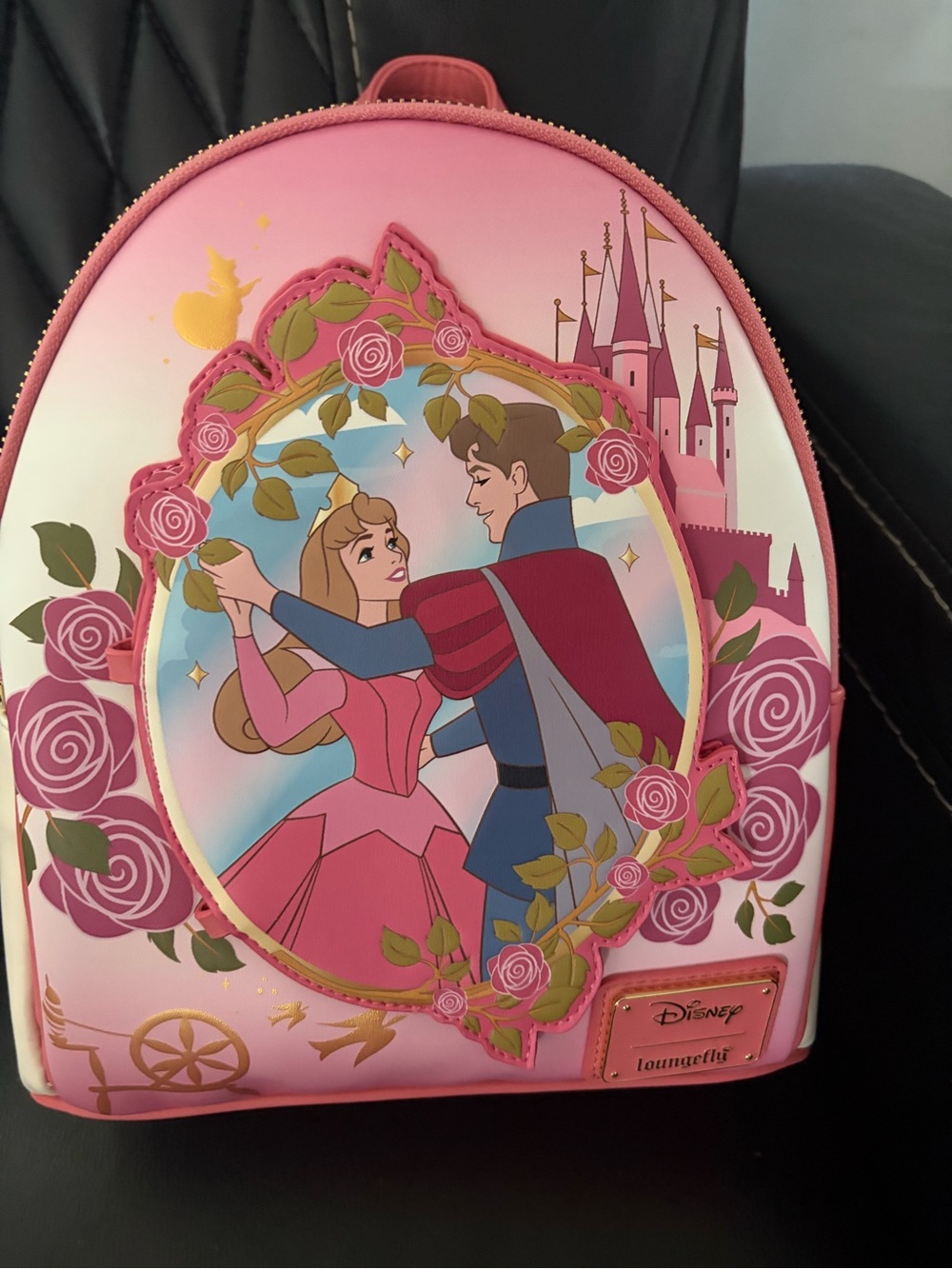 Loungefly Disney Sleeping Beauty Aurora Floral Magnetic Door Mini Backpack